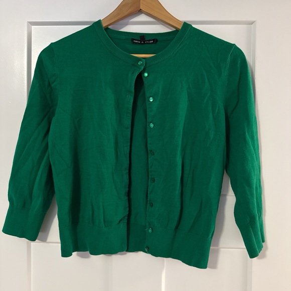 Cable & Gauge Sweaters - Cable & Gauge Emerald Button-Up Cardigan
